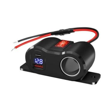 Imagem de Carregador De Carro 12V Adaptador De Energia QC3.0 PD3.0 Tomada Diviso