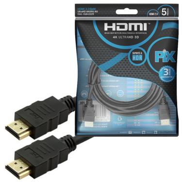 Imagem de Cabo Hdmi 2.0 Gold 4k 3d UltraHd Hdr 19 Pinos Chip 5 Metros 018-2225 Premium