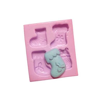 Imagem de Confeitaria dos moldes, F921 MOLDE DE SILICONE BOTAS/MEIAS NATAL CONFEITARIA ARTESANATO