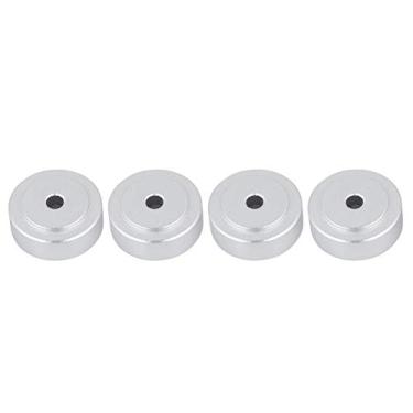Imagem de Wendry Amplificador de liga de alumínio anti vibração, 4 peças, suporte de alto-falante, pés, amortecedor, amplificador, pés (20 x 8 mm) (prata)
