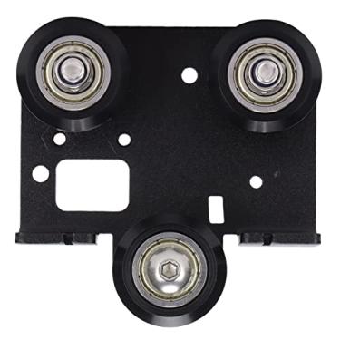 Imagem de PUSOKEI Placa de suporte traseira extrusora de impressora 3D com placa traseira extrusora de polia para impressoras 3D Ender-3 V2, moldura de extrusões de alumínio, 24 mm, 11 mm