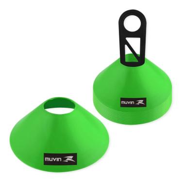 Imagem de Half Cone de Marcação de Plástico Muvin – Kit com 12 - Chapéu Chinês - Treino Funcional – Agilidade – Treinamento – Circuitos – Desempenho - Resistente – Futebol – Basquete – Voleibol – Handebol - Beisebol