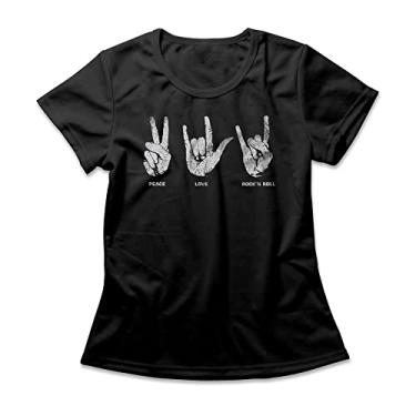 Imagem de Camiseta Feminina Peace Love Rock