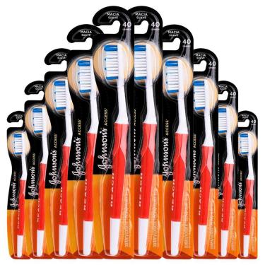 Imagem de Kit 10 Escovas Dental J&j Reach Access Macia Grande 40