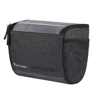 Imagem de Newmind Bolsa de guidão de bicicleta, bolsa frontal para bicicleta bolsa de bicicleta de estrada bolsa de armação de bicicleta bolsa de cesta de bicicleta acessórios de ciclismo