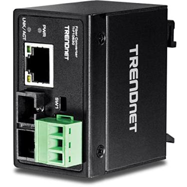 Imagem de TRENDnet - TI-F10S30 Conversor de fibra SC monomodo industrial 100Base-FX endurecido, TI-F10S30, (30 km, 18;6 milhas), carcaça com classificação IP40 preta