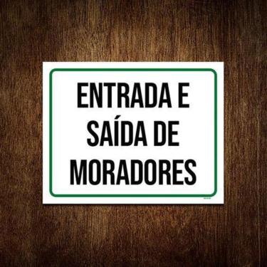Imagem de Placa Sinalização Entrada Saída De Moradores 36X46