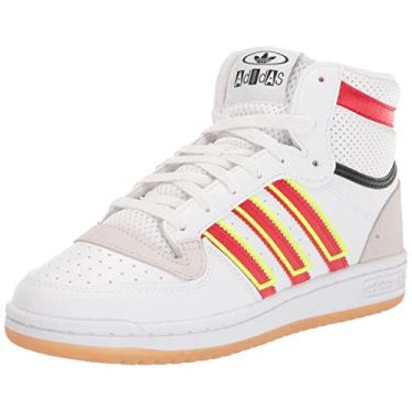 Imagem de adidas Originals Top Ten Bulls Sneaker, White/Vivid Red/Solar Yellow, 4.5 US Unisex Big Kid