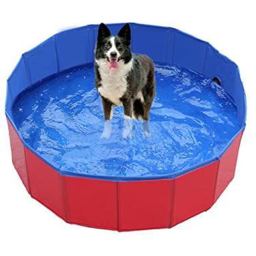 Imagem de Piscina de cachorro - piscina de remar dobrável não deslizante para cães - piscina de animais de estimação - piscina de remo de banheira