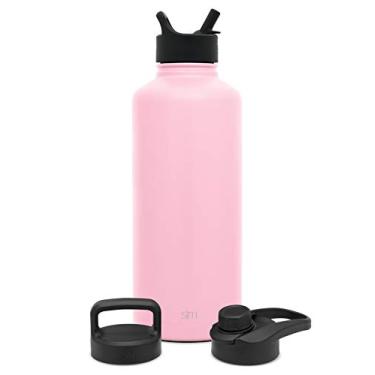 Imagem de Simple Modern Garrafa de água com canudo, alça e tampa de chug garrafas térmicas de metal isoladas a vácuo de aço inoxidável | Grande garrafa à prova de vazamento livre de BPA para academia, esportes | Coleção Summit | 2,5 litros, blush