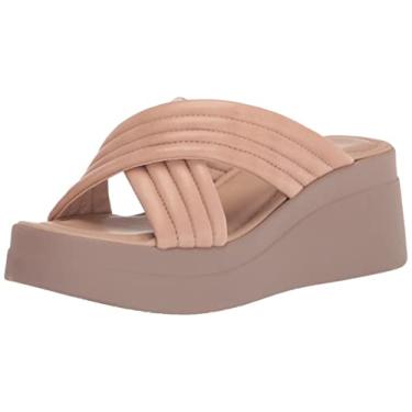 Imagem de Bella Vita Sandália Plataforma Maz-Italy Feminina, Couro nude, 11 X-Wide