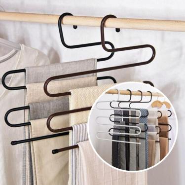 Imagem de Cabide Para Calças Em Inox Com 5 Divisorias Multifuncional