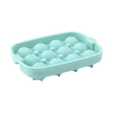 Imagem de Forma De Gelo Silicone Redonda Esfera Bola 45 mm (1, VERDE)