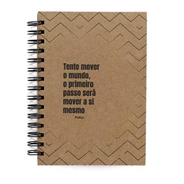 Imagem de Caderno Platão "Tente Mover o Mundo" 125 Folhas, Capa Dura, Tamanho 15x21cm