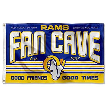 Imagem de WinCraft Bandeira Los Angeles Rams grande para ambientes internos ao ar livre Fan Cave Banner
