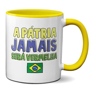 Imagem de Caneca Presente A Pátria Jamais Será Vermelha Bolsonaro2022 (Amarela)