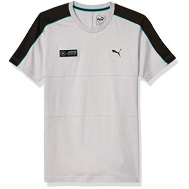 Imagem de Camiseta masculina PUMA Mercedes Mapm T7, Mercedes Team Silver, XX-Large