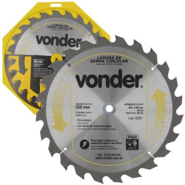 Imagem de Lâmina de Serra Circular 350x30mm 24 Dentes Vídea Vonder