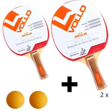 Imagem de Kit 2 Raquete Ping Pong Tenis De Mesa Profissional Impulse - Vollo