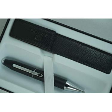 Imagem de Cross Coleção limitada x série com caneta esferográfica patenteada de encaixe e fecho deslizante de tinta de gel preta com estojo de couro de flor integral combinando em caixa de presente corporativa