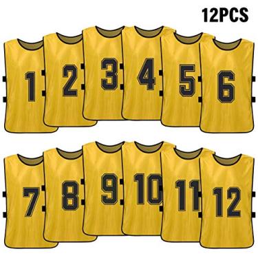 Imagem de Tingpai 12 PCS Adultos Futebol Pinnies Secagem Rápida Football Team Jerseys Esportes Juvenis Scrimmage Time de Futebol Treino Babadores nume dos Prática Colete espo vo