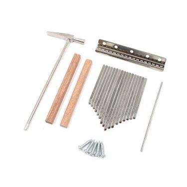 Imagem de FarBoat Kalimba 17 notas piano de polegar com pontes de mogno, kit DIY com martelo de ajuste, parafusos, sela e acessórios