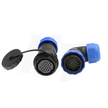 Imagem de Conector de 22 pinos HangTon HE29 para uso ao ar livre, à prova d'água, elétrico, circular roscado, receptáculo para LED/energia/equipamentos de iluminação