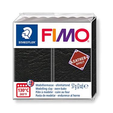 Imagem de STAEDTLER Massa de Modelar Profissional FIMO Leather - 57g (1 Unidade) - Preto - Argila Polímera Para Biscuit que Endurece no Forno – Ideal para Artesanato, Miniaturas e Bijuterias