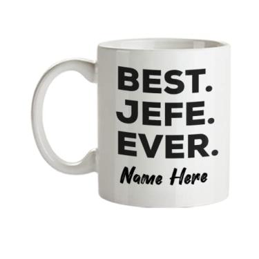 Imagem de Caneca Jefe personalizada, xícara de café Best Jefe Ever, presentes personalizados Jefe, de aniversário Jefe
