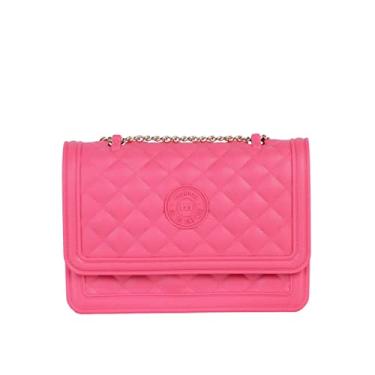 Imagem de Bolsa Moleca Matelasse Transversal Satchel Alça Corrente Tira Colo - 50024.1 (Pink)
