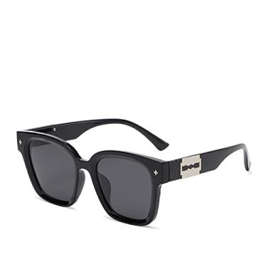 Imagem de Óculos de Sol Feminino Polarizado Preto Clássico Óculos de Sol Quadrado de Luxo Óculos de Sol Exclusivos Lâmina de Barbear Óculos Decorativos, Preto Preto, Polarizado