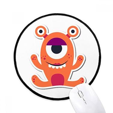Imagem de Universo e alienígena laranja monstro mouse pad desktop escritório tapete redondo para computador