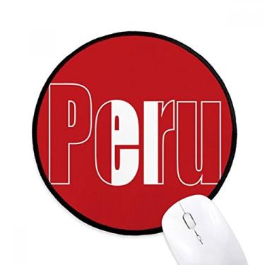 Imagem de DIYthinker Tapete de mouse com nome da bandeira do país do Peru Desktop Office Tapete redondo para computador