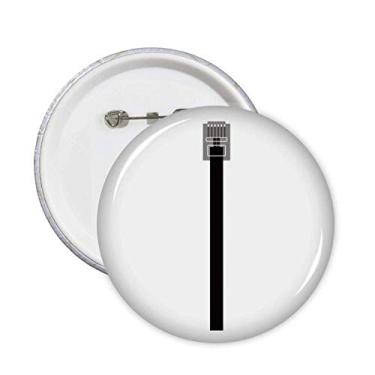 Imagem de Cabo de Internet Preto USB Plugue Padrão Pinos Emblema Botão Decoração 5 peças