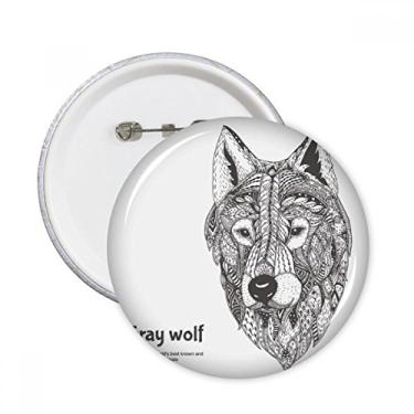 Imagem de Emblema de broche redondo Grey Wolf Friend Company Gentleman com 5 peças