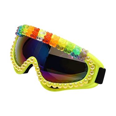 Imagem de Óculos de sol esportivos steampunk óculos femininos masculinos moda pérola óculos de sol ao ar livre óculos de ciclismo óculos de proteção uv400, 6, tamanho único