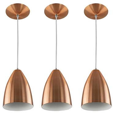 Imagem de Kit 3 Pendentes Vegas Premium Gourmet em Aluminio New Cobre