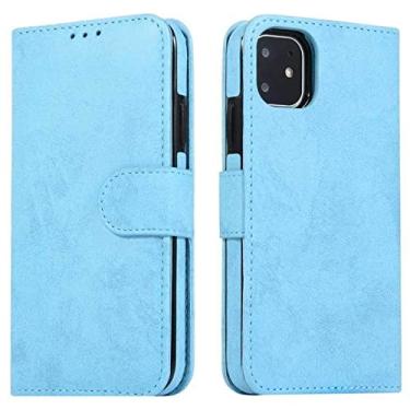 Imagem de Capa Carteira Destacável para iPhone 14 Plus 12 13 11 Couro Folio Book Capa Magnética para Telefone para iPhone 13 Pro Max XS Case, Azul, Para iPhone 12 Pro