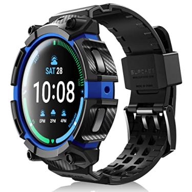 Imagem de SUPCASE Pulseira para Samsung Galaxy Watch 5 Pro de 45 mm com capa (Unicorn Beetle Pro), [proteção contra quedas de grau militar] [anti-arranhões] Capa masculina robusta com pulseira ajustável, azul