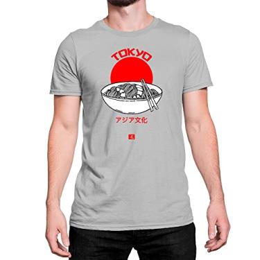 Imagem de Camiseta T-Shirt Macarrão Japonês Tokyo Comida Food Cor:Cinza;Tamanho:GG