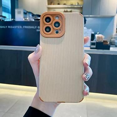 Imagem de Candy Colors Stripe Phone Case para iPhone 11 12 13 Pro Max XR XS MAX X 7 8 Plus Soft Shockproof Case Back Cover, Damasco, para iPhone 8 Plus