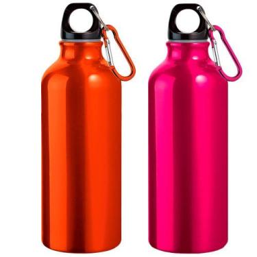 Imagem de Kit 2X Garrafa Squeeze Sport 500 Ml Topget Rosa E Laranja