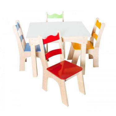 Imagem de Mesa Infantil Com 4 Cadeiras Tropical Fashion Toys