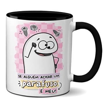 Imagem de Caneca Flork Se Alguém Achar Um Parafuso É Meu Meme Engraçado (Preta)