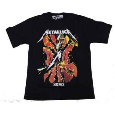 Imagem de Camiseta Metallica S&M2 Blusa Adulto E Plus Size Extra  Mr312 Rch - Be