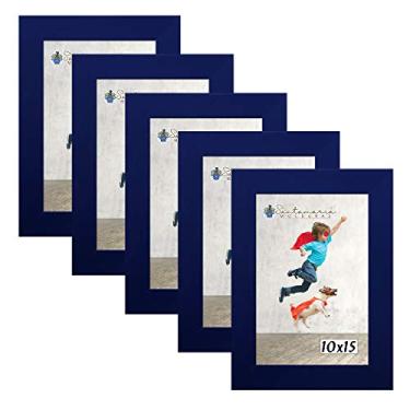 Imagem de Kit 5 Molduras Porta Retrato 10X15 Azul