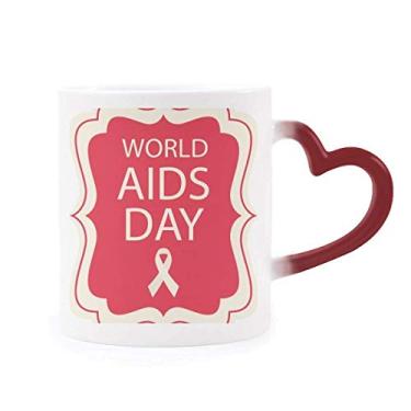 Imagem de Caneca vermelha 1 de dezembro de HIV sensível ao calor Caneca vermelha que muda de cor