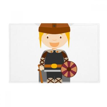 Imagem de DIYthinker Tapete para porta de banheiro com desenho viking da Suécia antiderrapante