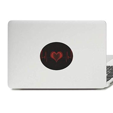Imagem de Adesivo de vinil com design de eletrocardiograma de coração com emblema para laptop e notebook