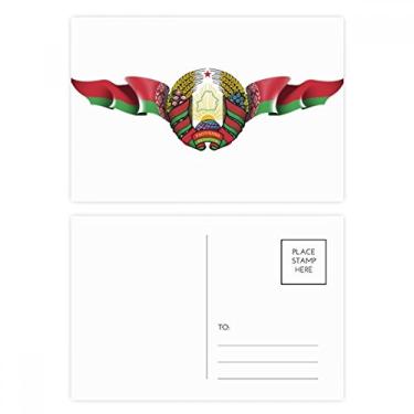 Imagem de Conjunto de cartão postal com emblema nacional da bandeira da Bielorrússia